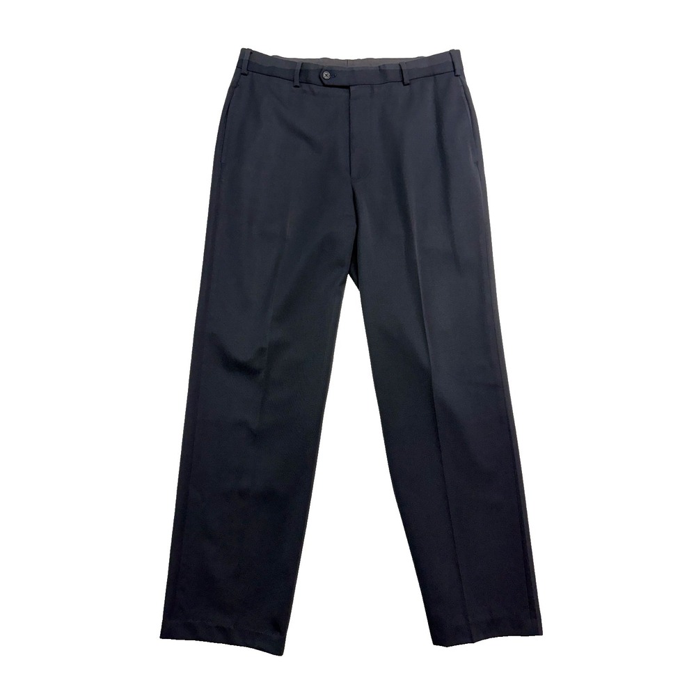 Brooks Brothers 35x30 Black Dress Suit Pants Flat Front 100% Wool Trousers Mens